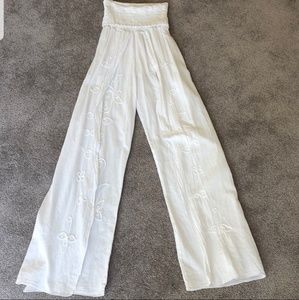 Split leg gauze pants
